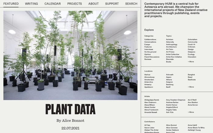 Contemporary Hum website preview