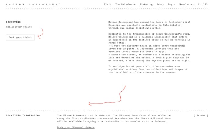 Maison Gainsbourg website preview