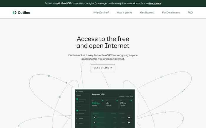 Outline VPN website preview