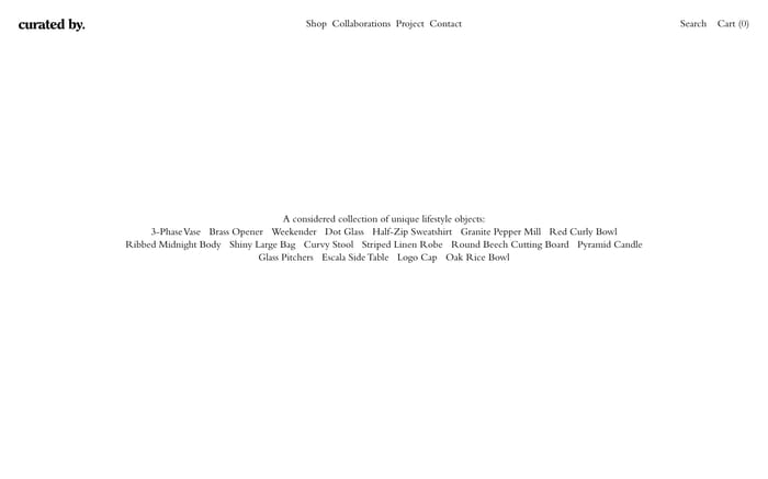 Curated by website preview