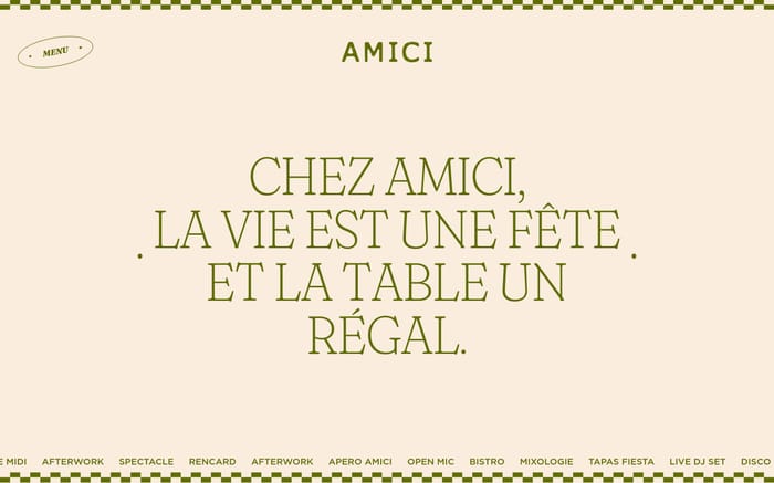 Amici website preview