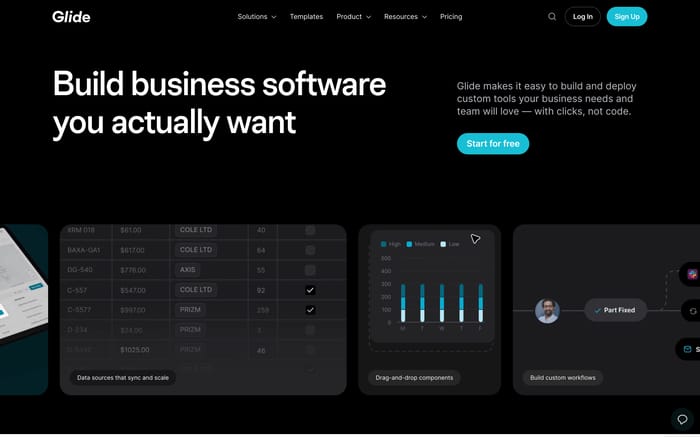 Glide website preview