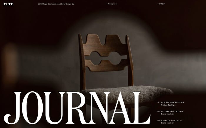 Elte Journal website preview