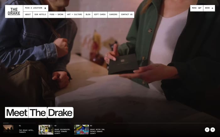 The Drake website preview