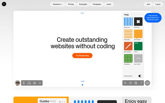 Readymag website preview