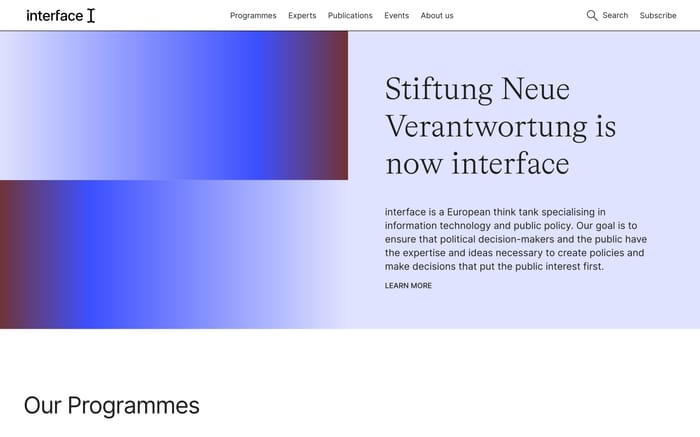 Interface website preview