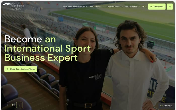 AMOS Business School website preview