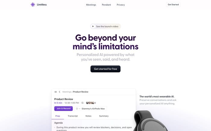Limitless website preview