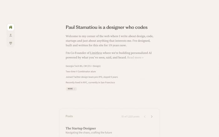 Paul Stamatiou website preview