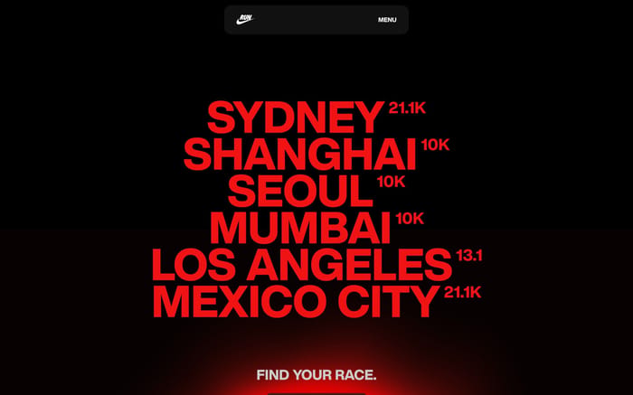 Nike After Dark Tour website preview