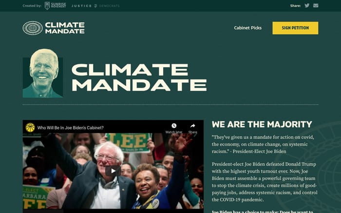 Climate Mandate website preview
