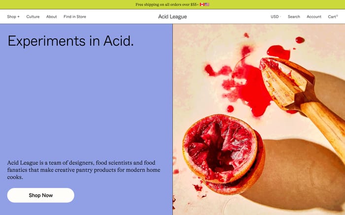 Acid League website preview