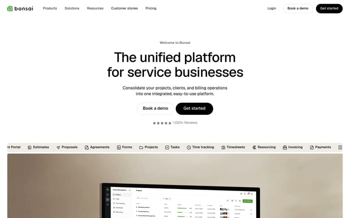 Bonsai website preview