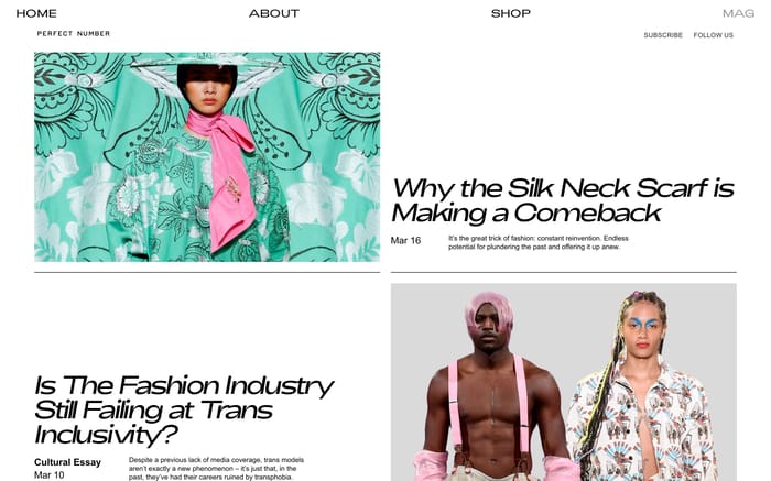 Perfect number mag website preview