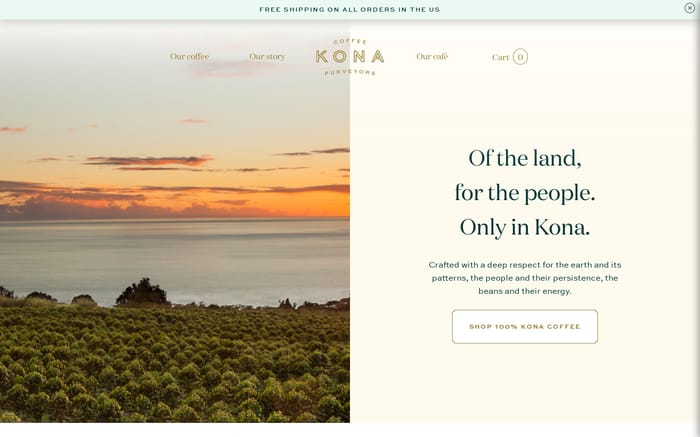 Kona Coffee Purveyors website preview