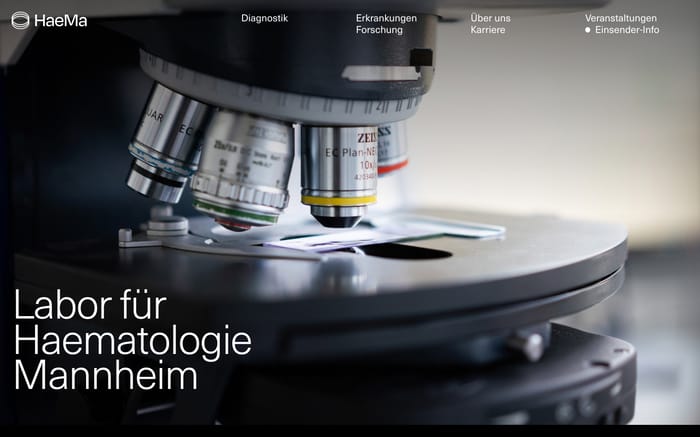 Labor für Haematologie Mannheim website preview