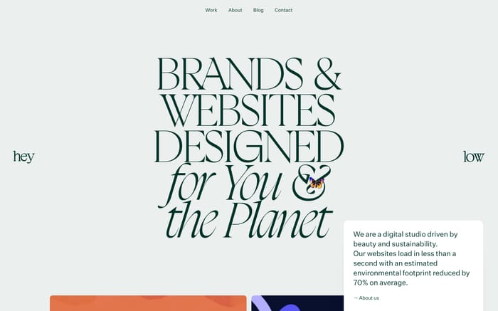 Hey Low website preview