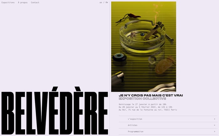 Belvédère website preview