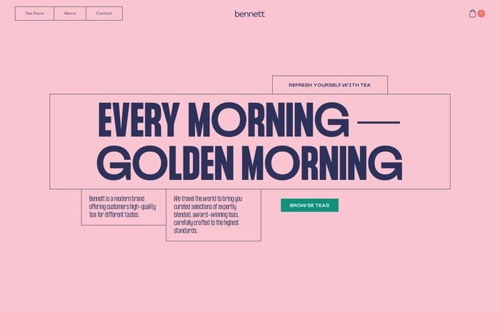 Bennett Tea website preview