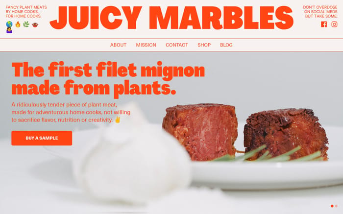 Juicy Marbles website preview