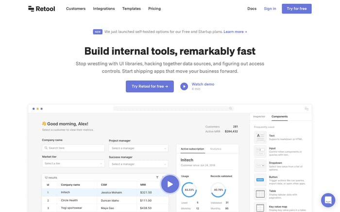 Retool website preview
