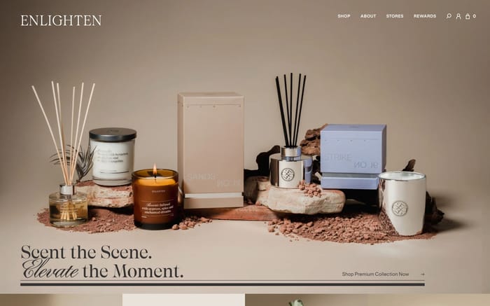 Enlighten Candles website preview