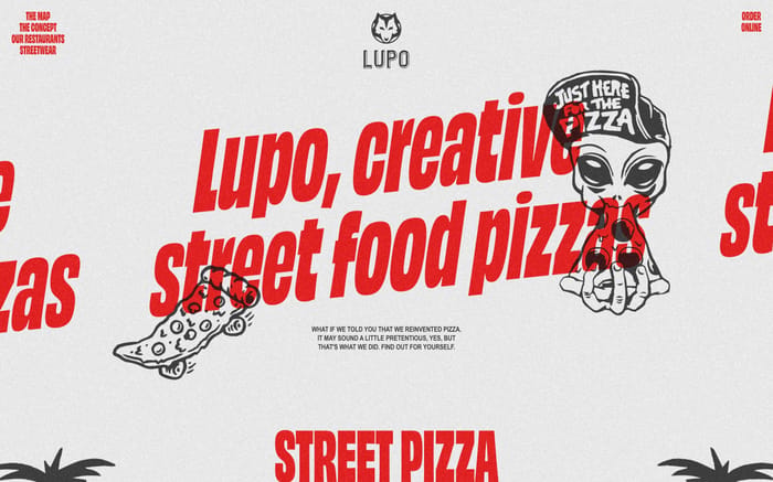 Lupo Pizza website preview