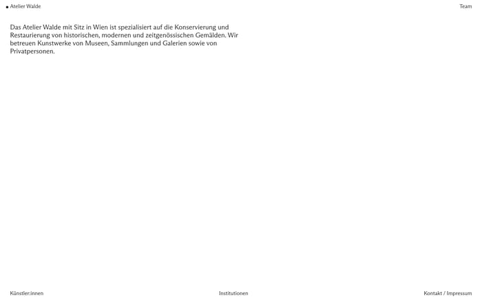 Atelier Walde website preview