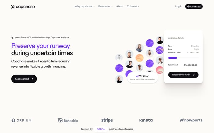 Capchase website preview