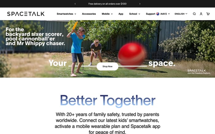Spacetalk website preview