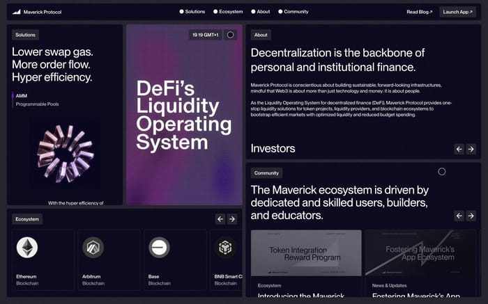 Maverick Protocol website preview