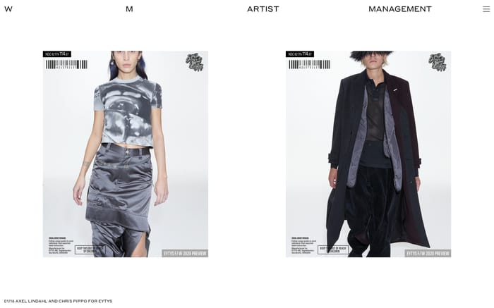 WM Artist Management website preview