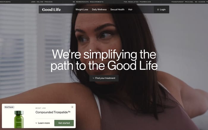 Good Life website preview