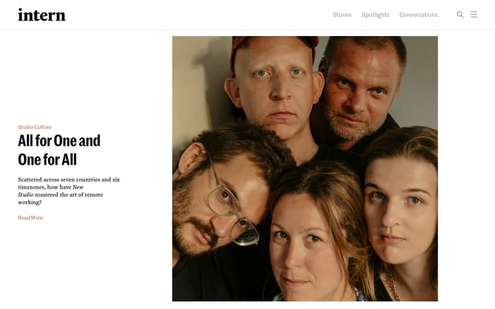 Intern Magazine website preview