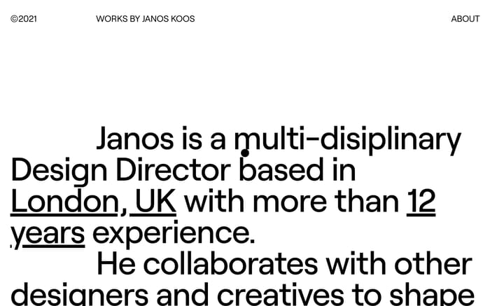 Janos Koos website preview