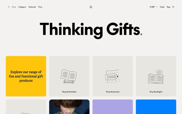 Thinking Gifts website preview