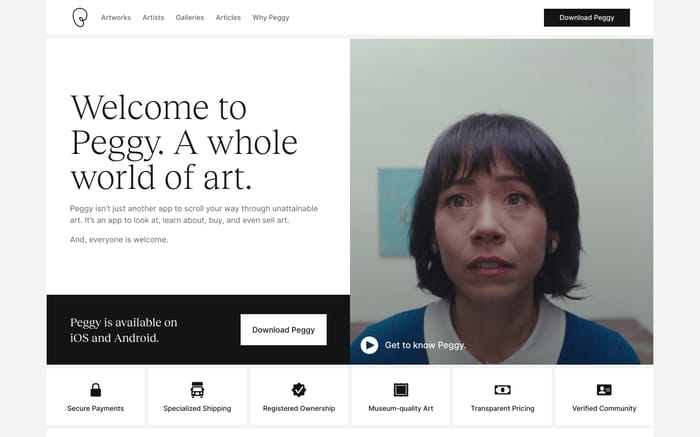 Peggy website preview