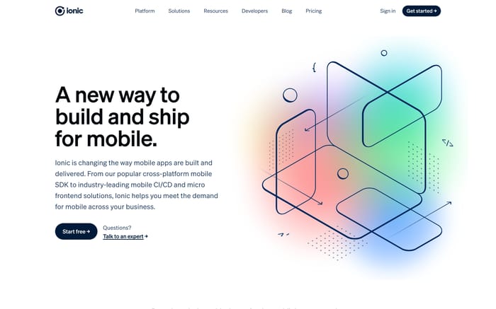 Ionic website preview