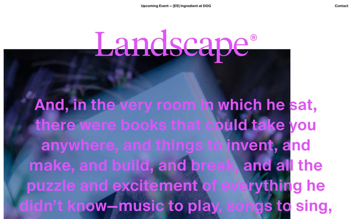Landscape website preview