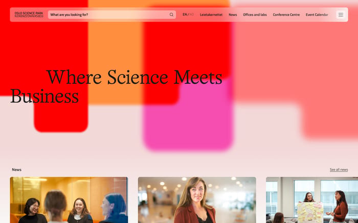 Oslo Science Park website preview