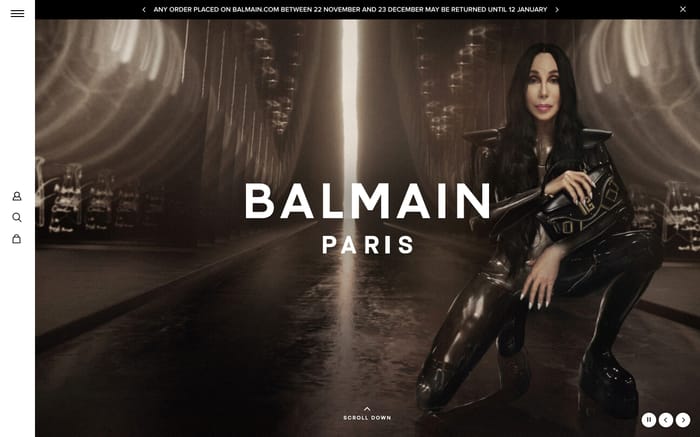 Balmain website preview