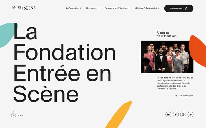 La Fondation Entrée en Scène website preview