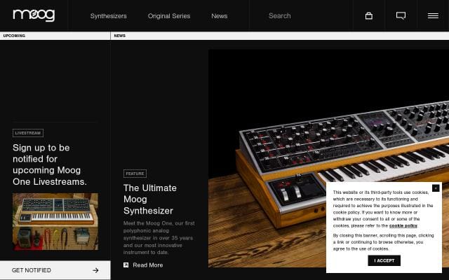 Moogmusic website preview