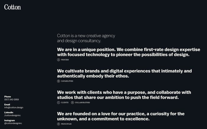 Cotton website preview