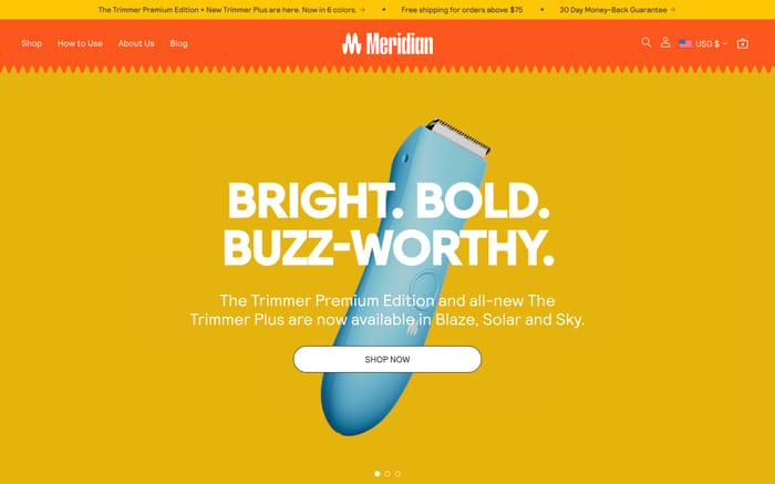 Meridian Grooming website preview