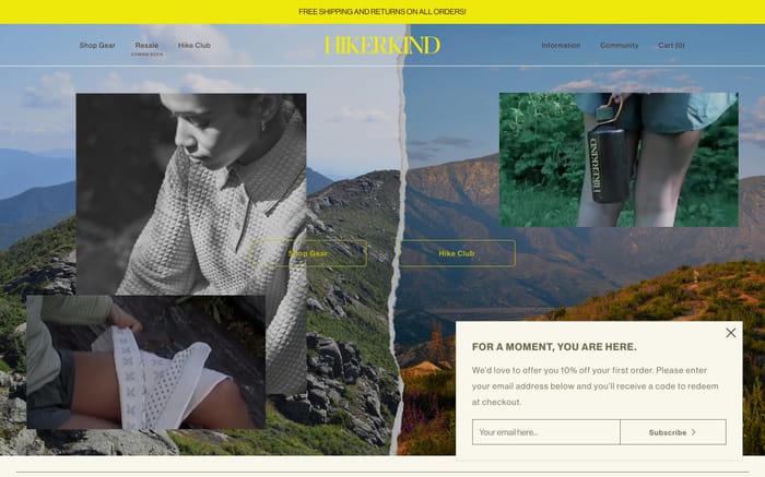 Hikerkind website preview