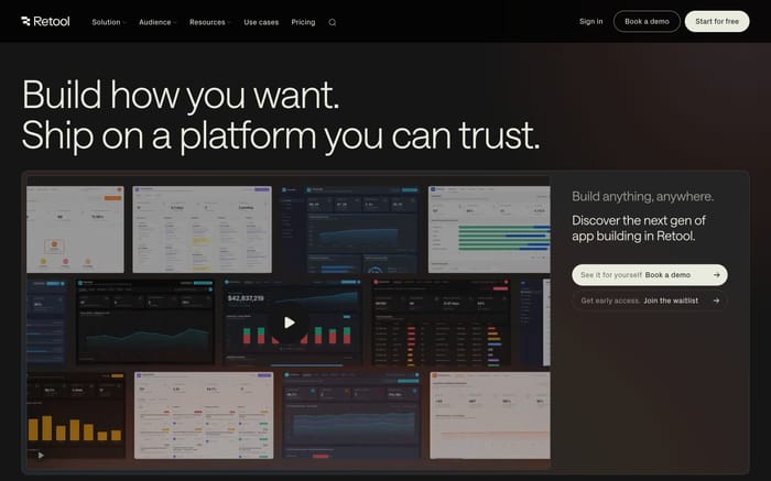 Retool website preview