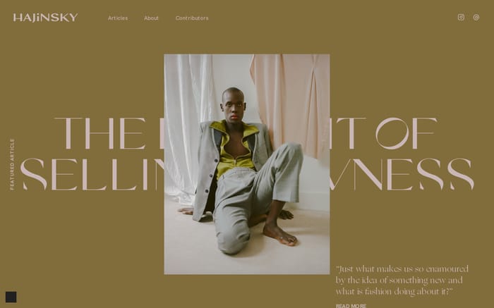 Hajinsky magazine website preview