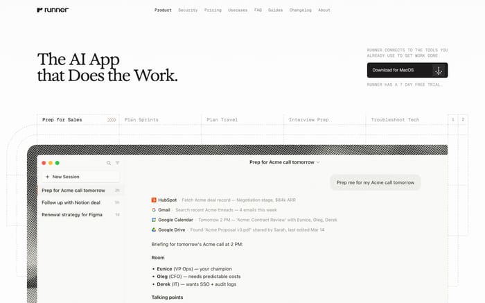Runner website preview