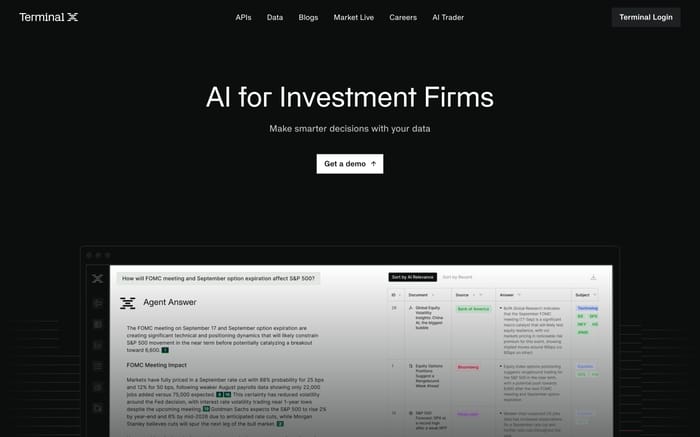 Terminal X website preview